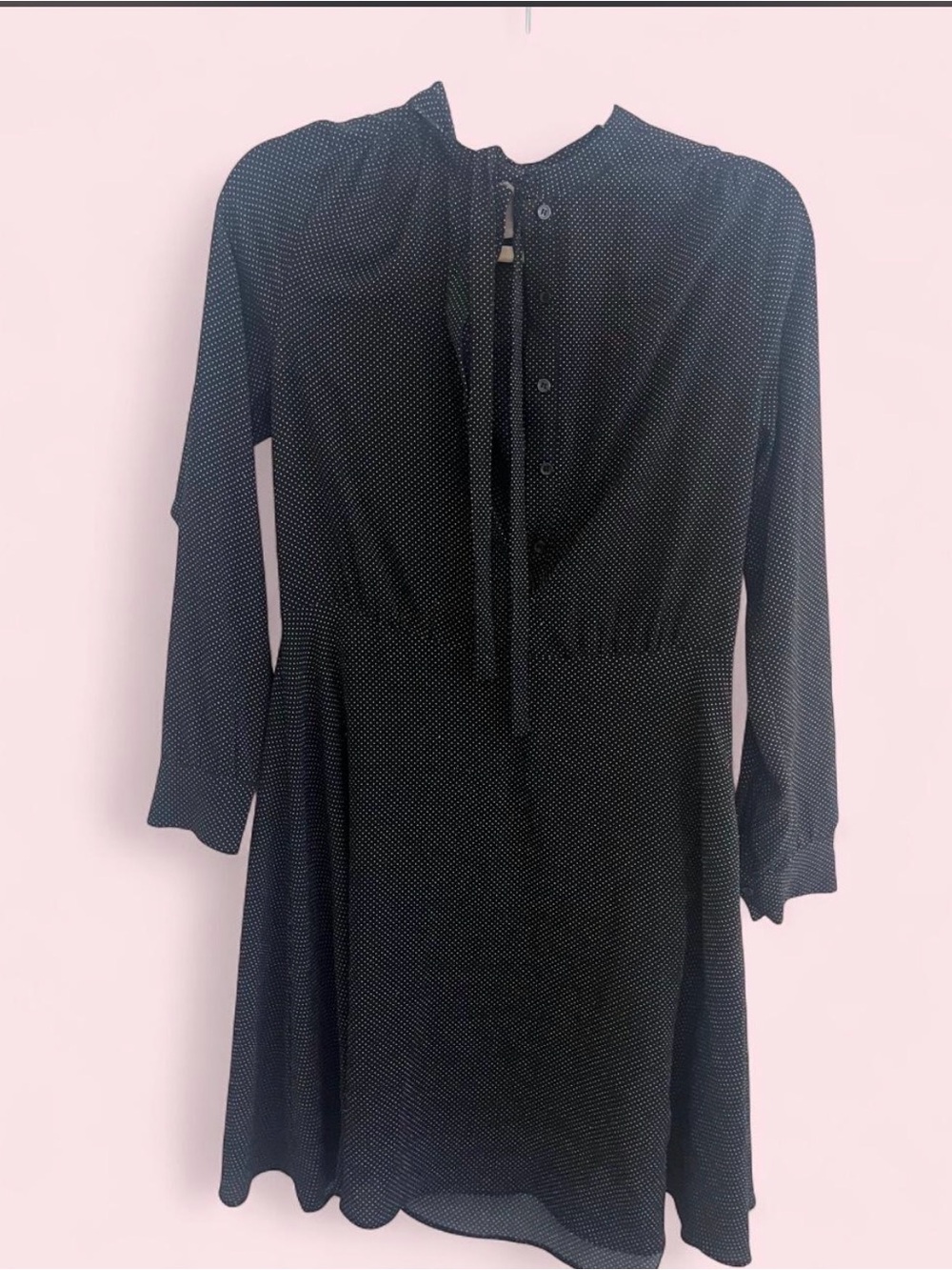 Polka dot tie neck dress